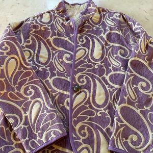 COPY - Trimdin Reversible Artisan Jacket Size Large Purple Brocade